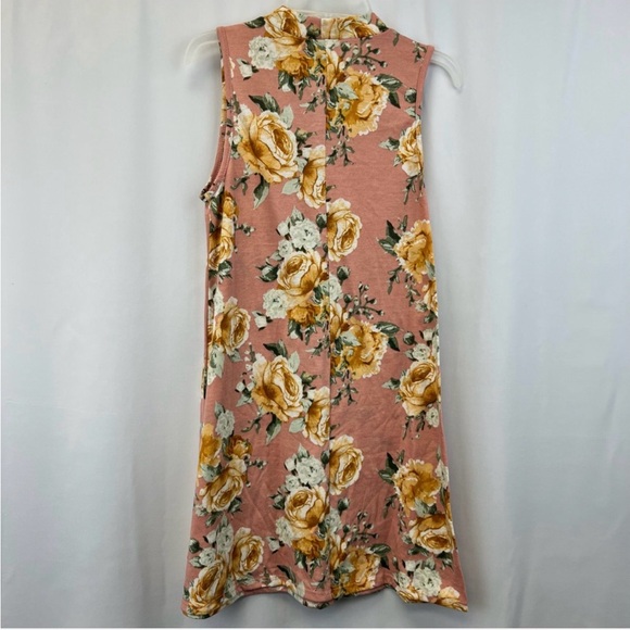 Francesca's Collections Pink and Orange Floral Dress - Picture 2 of 4